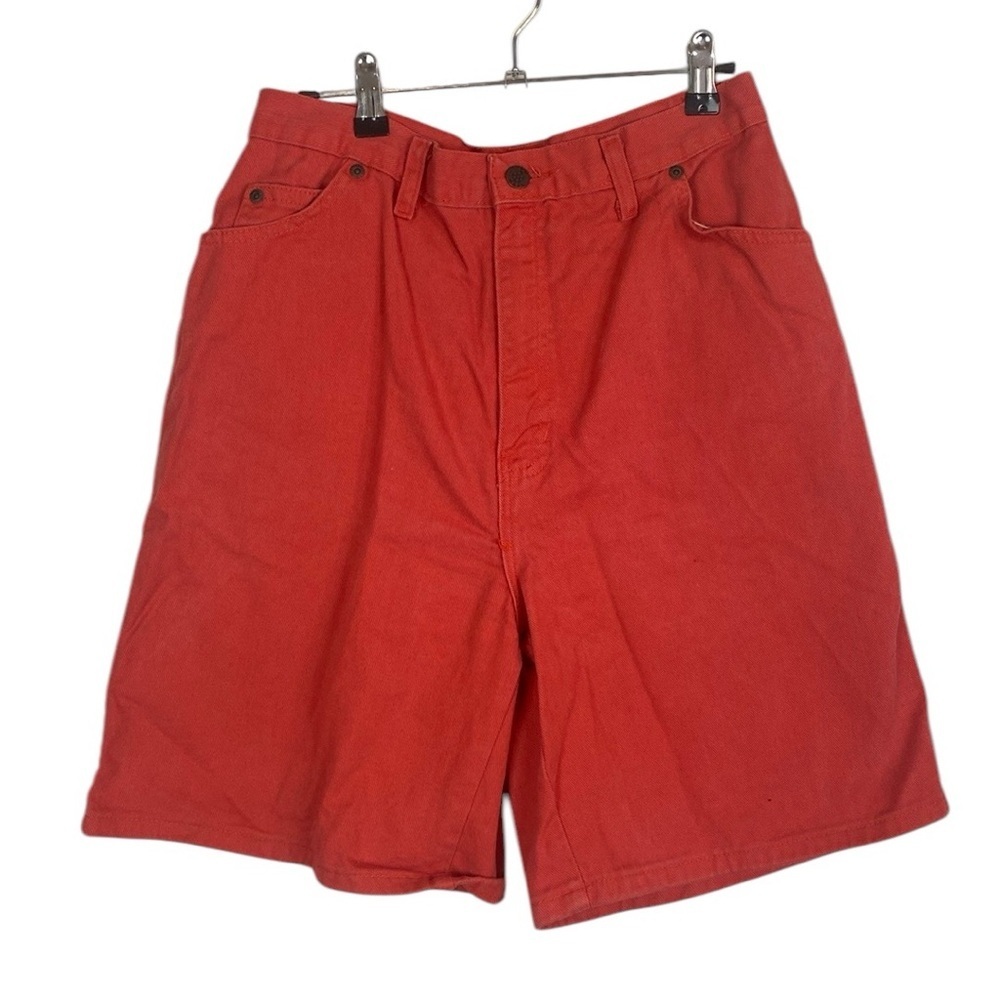 Vintage high rise red orange denim shorts - Picture 1 of 6